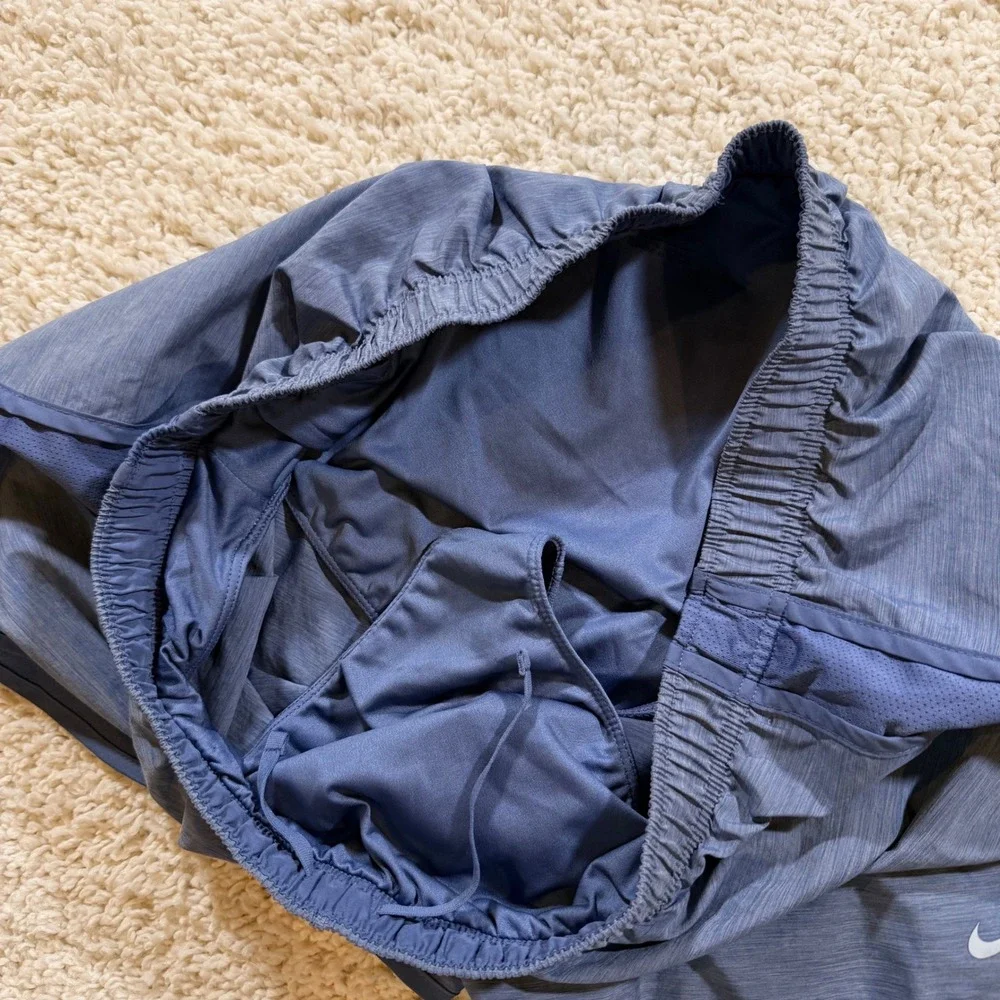 Nike Dri-FIT Womens Blue Heathered Running Shorts XXL Athletic Sporty Gym‎